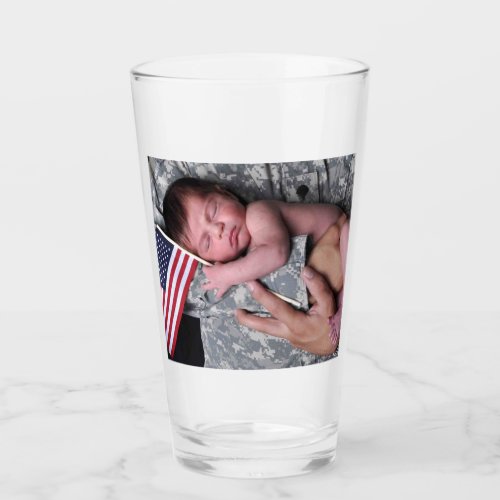 US Military Soldier Cute Baby Drinking Glass