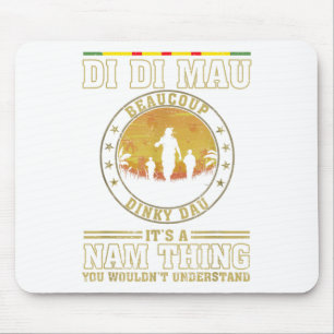 Us Military Vietnam War Vets Gift Di Di Mau Dinky  Mouse Pad