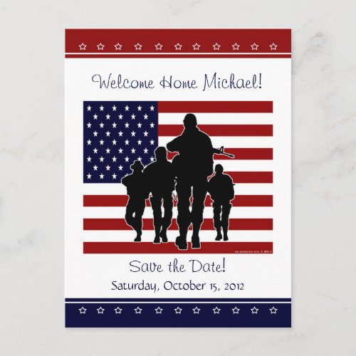 US Military Welcome Home Save the Date Postcard