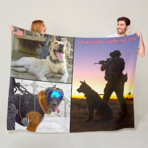 US MILITARY WORKING DOG FLEECE BLANKET