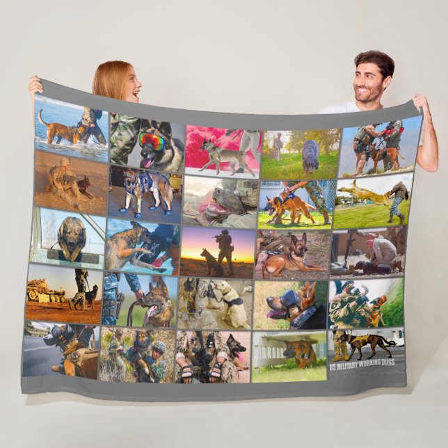 US MILITARY WORKING DOGS “MONTAGE” FLEECE BLANKET (In Situ)