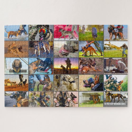 US MILITARY WORKING DOGS MONTAGE JIGSAW PUZZLE