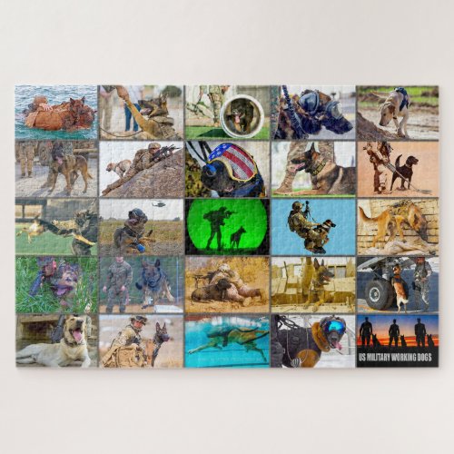 US MILITARY WORKING DOGS MONTAGE JIGSAW PUZZLE