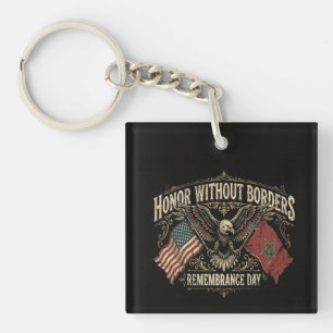 US-Morocco Remembrance Day Honor Without Borders Keychain
