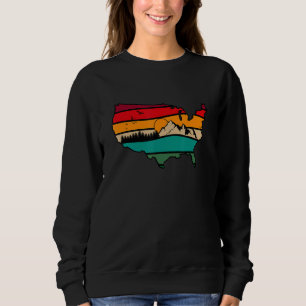 US Mountain Landscape Scene Traveler Hiking Campin Sweatshirt