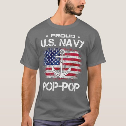 US Na vy Proud PopPop  Proud US Na vy Grandpa Fath T_Shirt