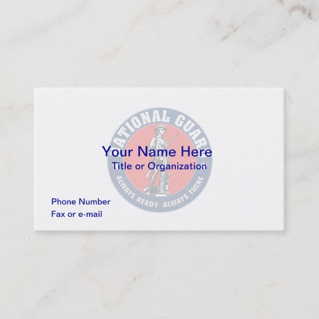 US National Guard Business Card (Front)