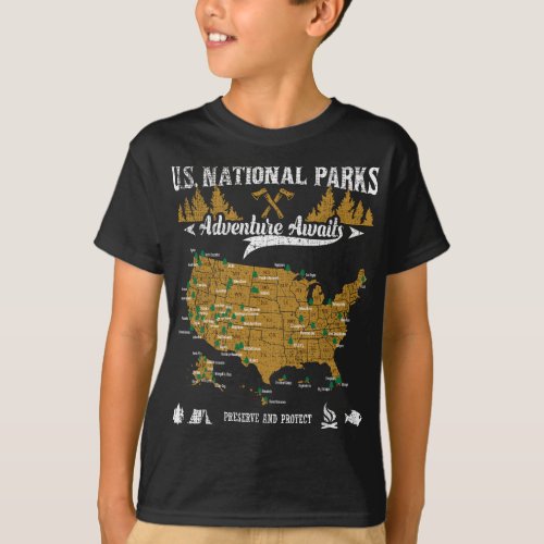 US National Parks Adventure Awaits _ Hiking  Camp T_Shirt