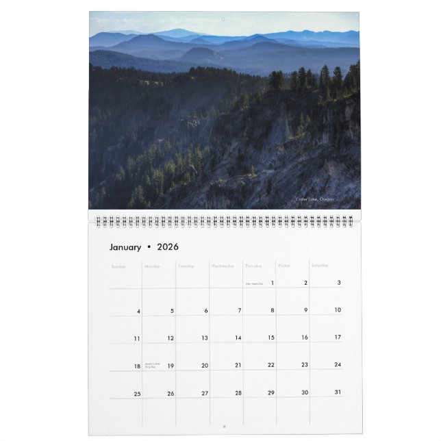 US National Parks Calendar (Jan 2026)