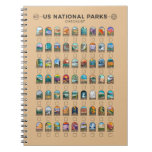 Us National Parks Of America Checklist Vintage  Notebook at Zazzle