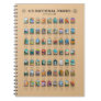 US National Parks of America Checklist Vintage  Notebook