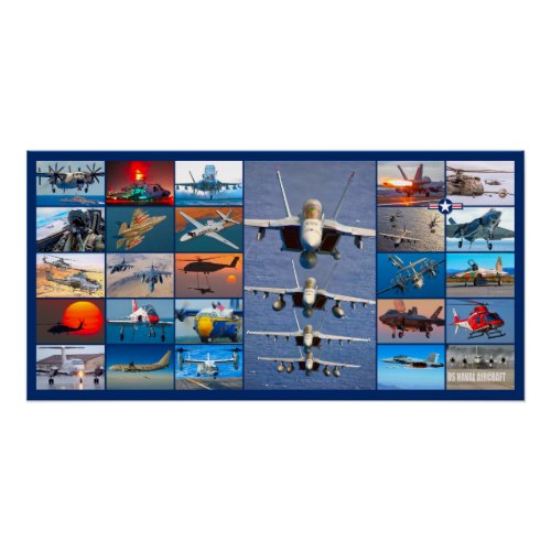US NAVAL AIRCRAFT MONTAGE POSTER
