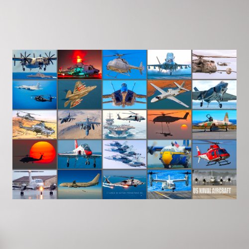 US NAVAL AIRCRAFT MONTAGE POSTER