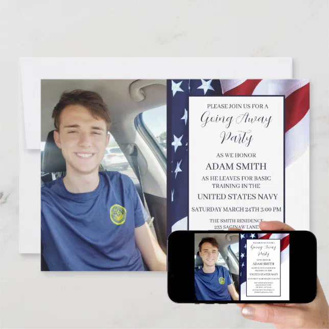 US Navy Bootcamp Going Away Party Invitation | Zazzle