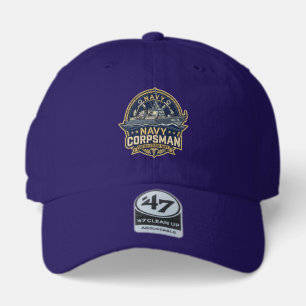 US Navy Corpsman Naval Ship Crest Printed Graphic 47 Brand Hat