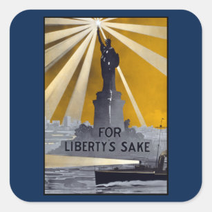 US Navy Defense of American Liberty & Freedom Square Sticker