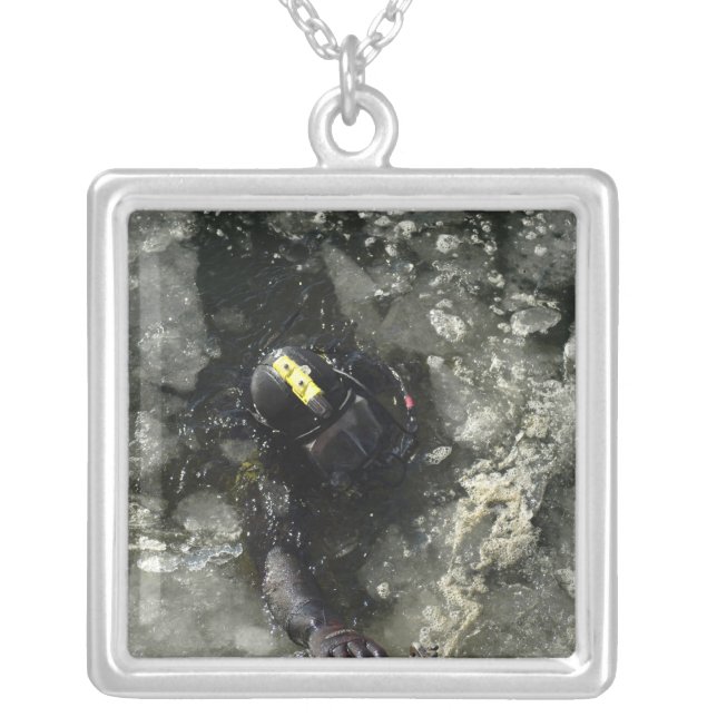 US Navy Diver Silver Plated Necklace (Front)
