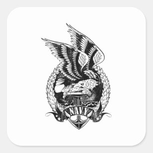 US Navy eagle emblem pink Square Sticker
