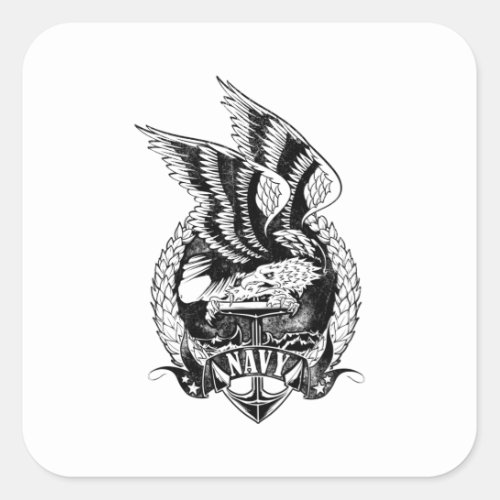 US Navy eagle emblem pink Square Sticker