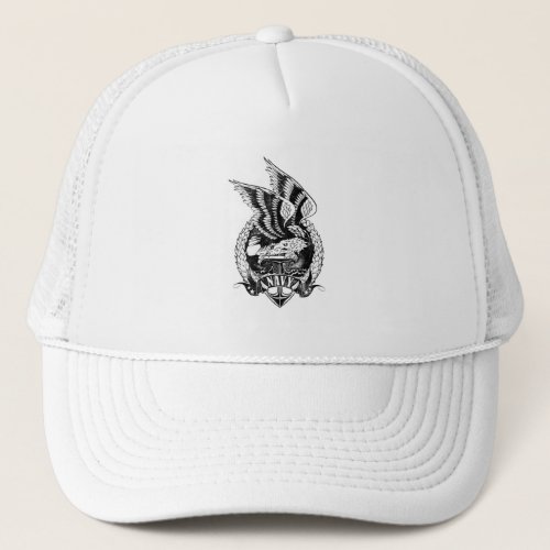 US Navy eagle emblem pink Trucker Hat