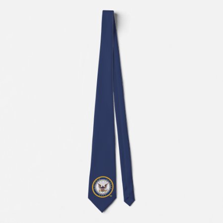 Us Navy Emblem Blue Tie