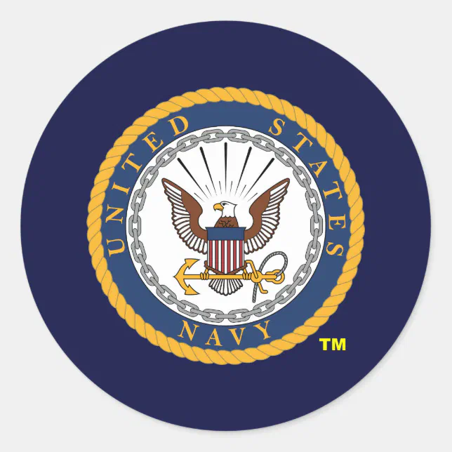 US Navy Emblem Classic Round Sticker | Zazzle