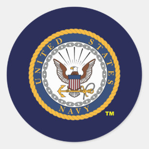 US Navy Emblem Classic Round Sticker