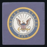 US Navy Emblem Stone Coaster<br><div class="desc">US Navy Emblem Stone Coaster.</div>