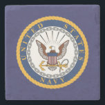 US Navy Emblem Stone Coaster<br><div class="desc">US Navy Emblem Stone Coaster.</div>