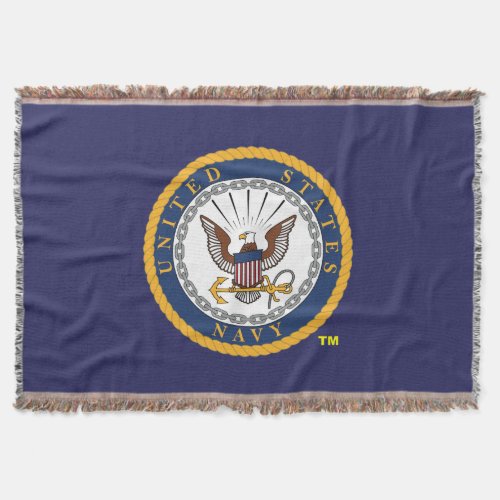 US Navy Emblem Throw Blanket