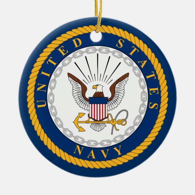 US Navy Fan Merch Navy Seal Personalized Ornament (Front)