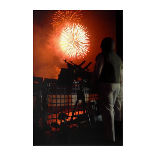 US Navy Independence fireworks worldwide Acrylic Print (Front)