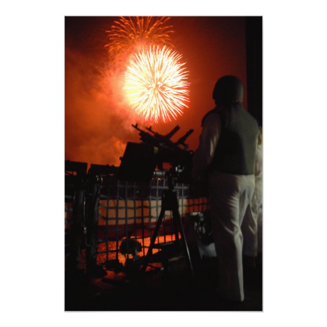 US Navy Independence fireworks worldwide Photo Print (Front)