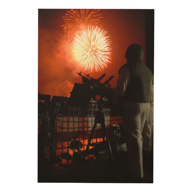 US Navy Independence fireworks worldwide Wood Wall Art (Front)