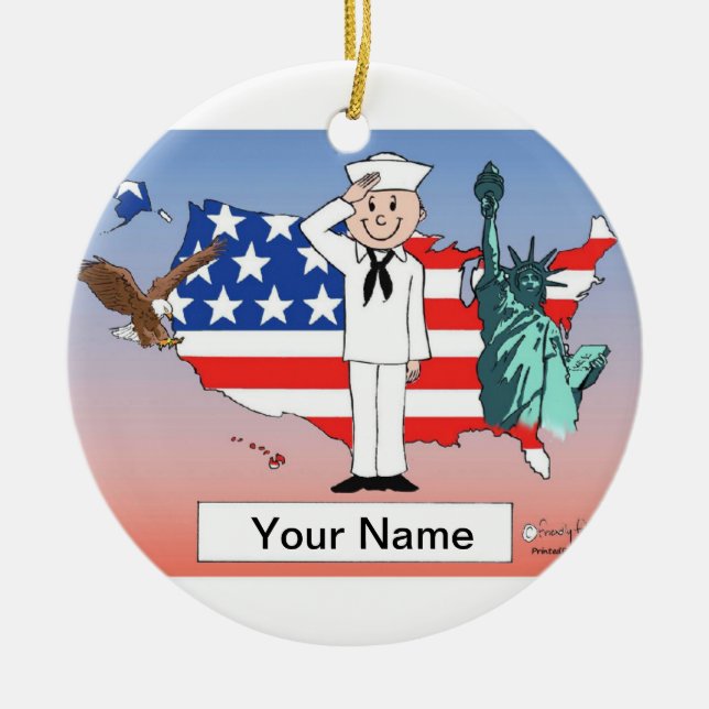 US Navy - Male Ceramic Ornament (Front)