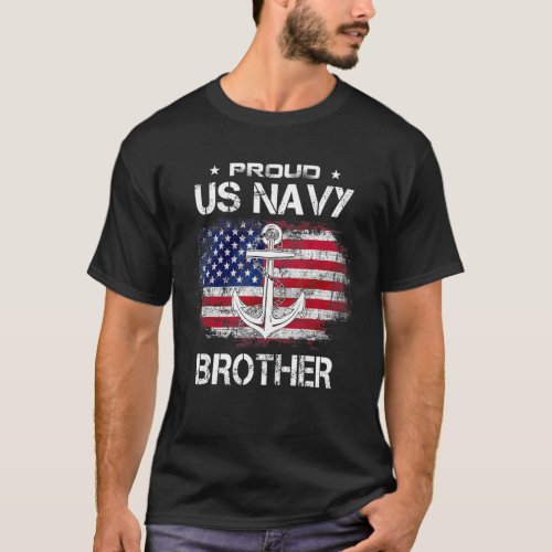 Us Navy Proud Brother  Proud Us Navy Brother Veter T_Shirt