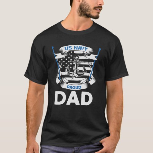 US Navy Proud Dad T_Shirt
