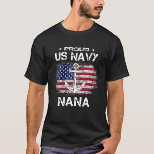 US Navy Proud Nana _ Proud US Navy Nana Grandma Ve T_Shirt