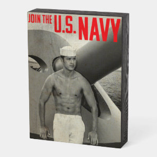 US Navy Recruitment Poster Wooden Box Sign