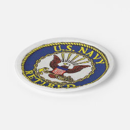 US Navy Retired Paper plates | Zazzle