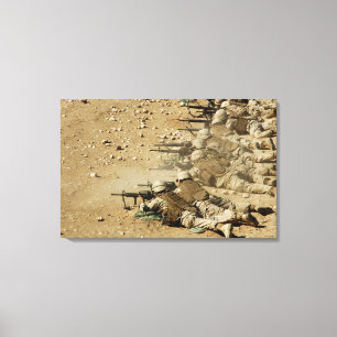 US Navy Seabees fire M-4 and M-16A2 rifles Canvas Print