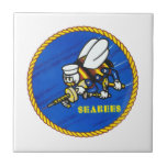 US Navy Seabees Logo Ceramic Tile<br><div class="desc">US Navy Seabees Logo Tile.</div>