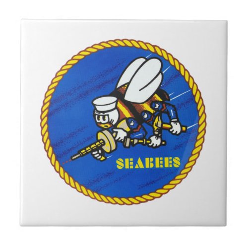 US Navy Seabees Logo Ceramic Tile