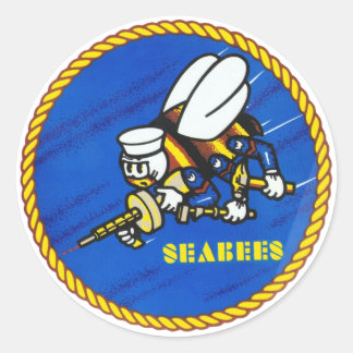 US Navy Seabees Logo Classic Round Sticker