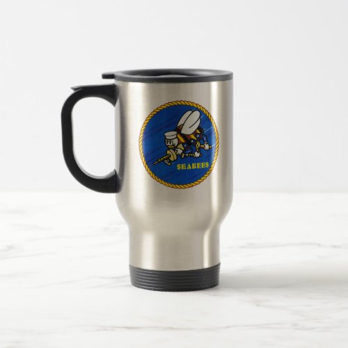 US Navy Seabees Logo Travel Mug