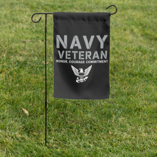 US Navy Veteran Honor Courage Commitment Garden Flag