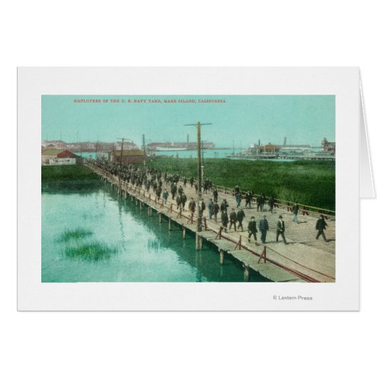 US Navy Yard Workers Off to Work Cards (Front Horizontal)