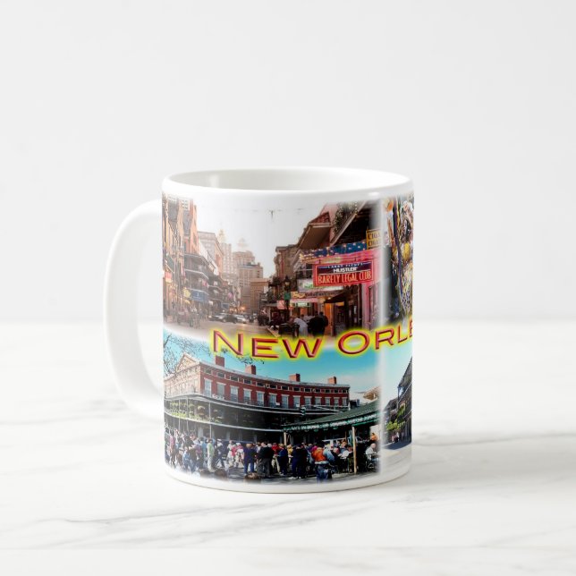 US New Orleans - Bourbon Street - Mardi Gras - Coffee Mug (Front Left)