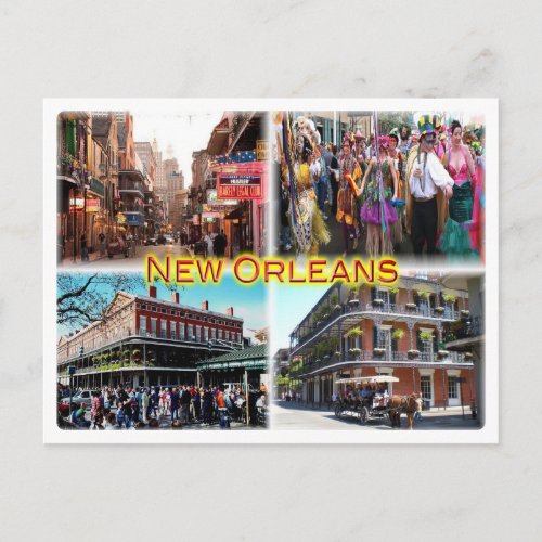 US New Orleans _ Bourbon Street _ Mardi Gras _ Postcard