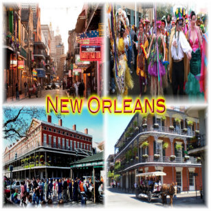 US New Orleans - Bourbon Street - Mardi Gras - Sticker
